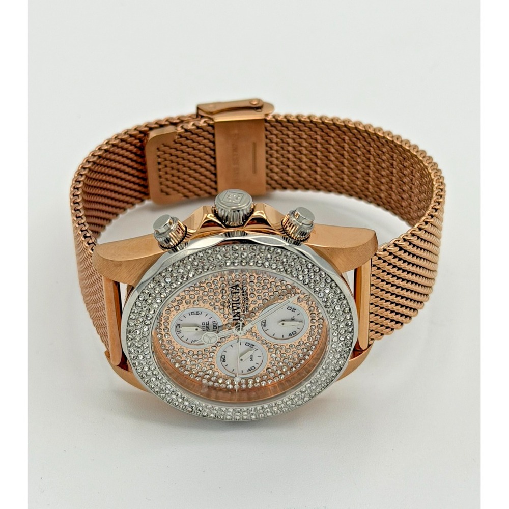Invicta 33385 Women's Rose Gold‎ Tone Crystal Dial Mesh Bracelet Watch